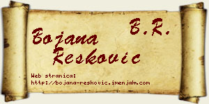 Bojana Resković vizit kartica